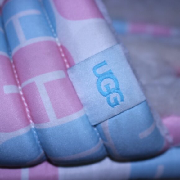 UGG Maxi Pride Slip On Platform Slide Slipper US 7 Pink White Blue Tan Worn 1x - Picture 5 of 11